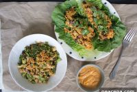 Harissa Tahini Romaine Wraps & Salad (Video)