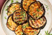 Charred Grilled Eggplant with Garlic & Herb Marinade