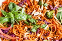 Thai Sweet Potato Noodles with Tangy Peanut Sauce