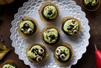 Matcha Raw Chocolate Cupcakes for Halloween Treats