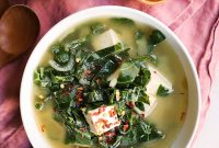 Savory Miso Soup with Tender Collard Greens