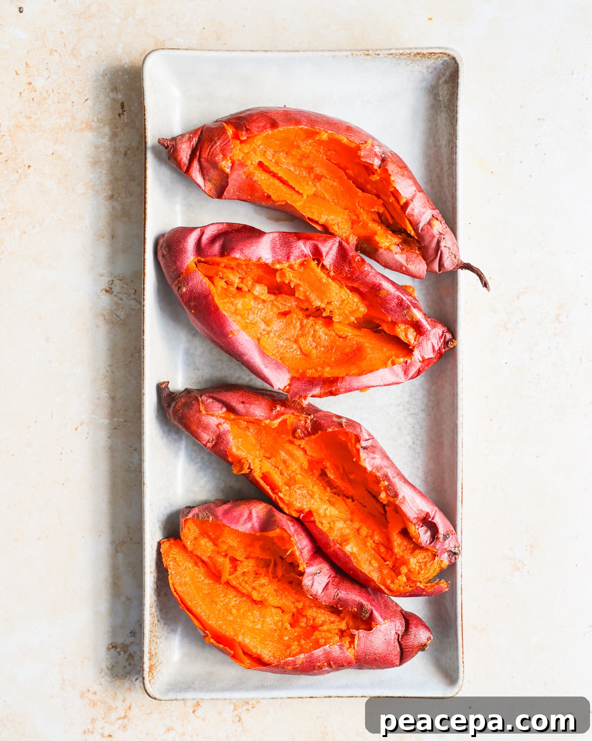 overhead scooped sweet potatoes