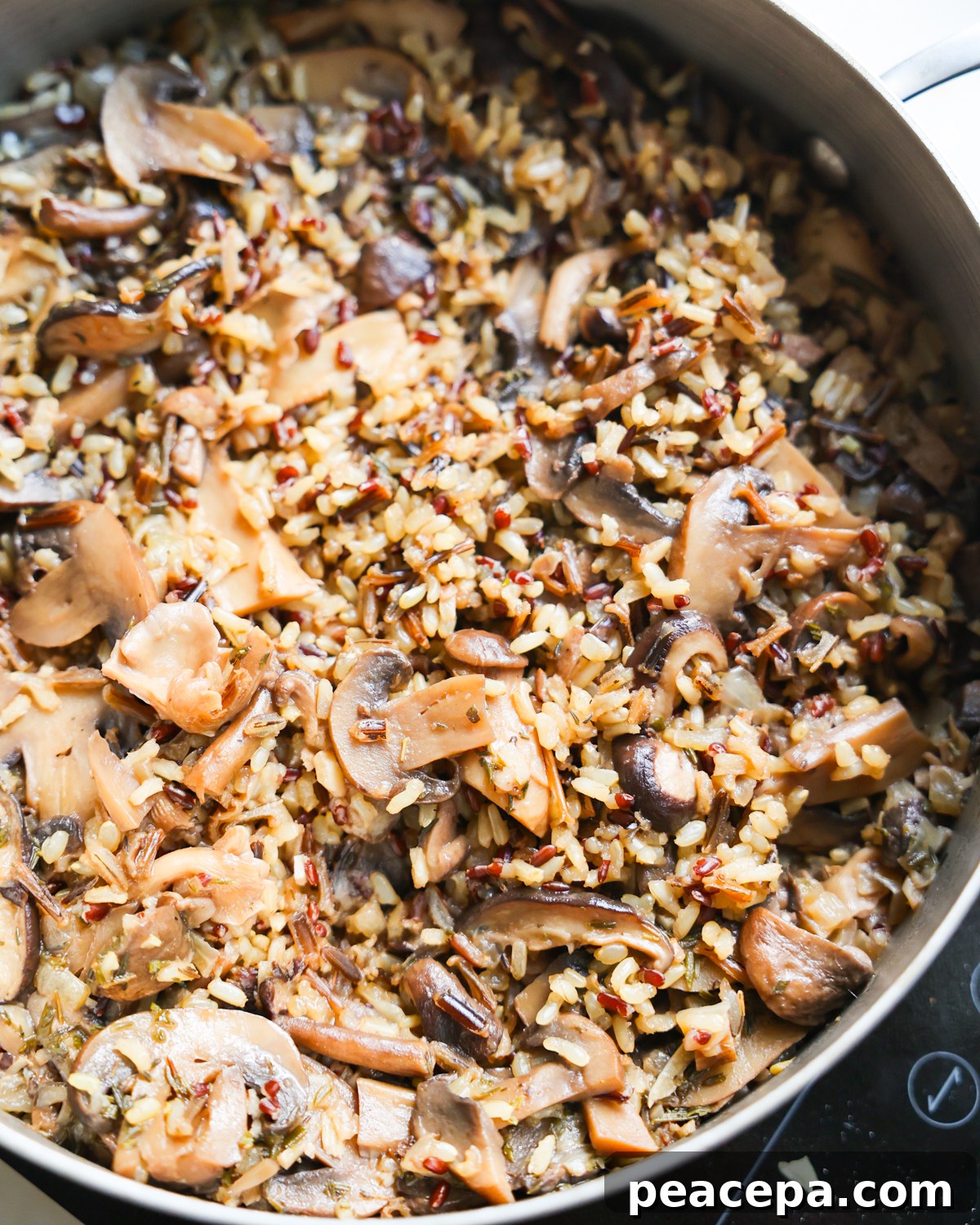 close up of cooked rice