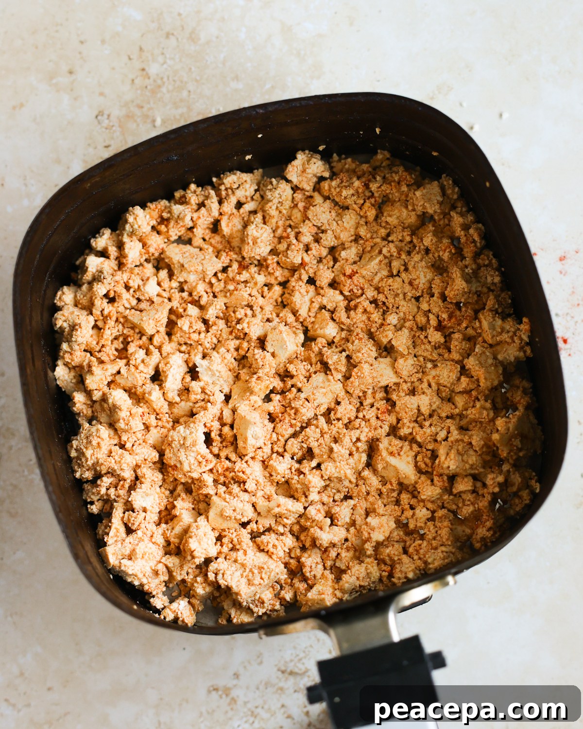 overhead tofu in air fryer