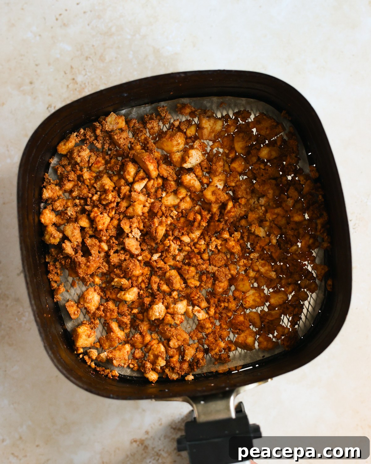 crispy tofu crumbles in air fryer