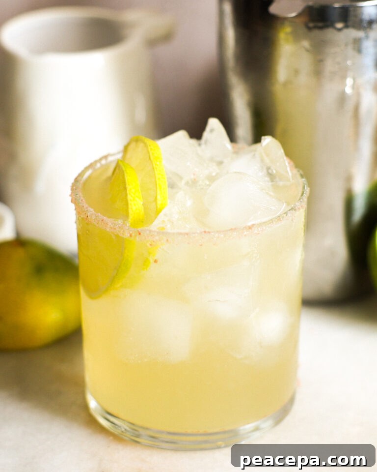 Agave margarita on table.