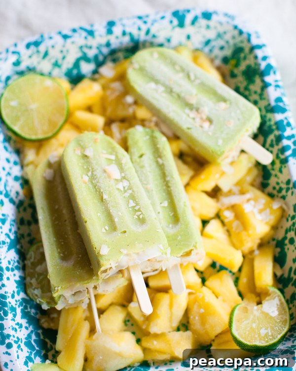 Avocado Pineapple Popsicles | @sweetpotatosoul
