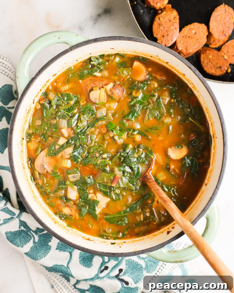 Finished pot of vegan green gumbo.