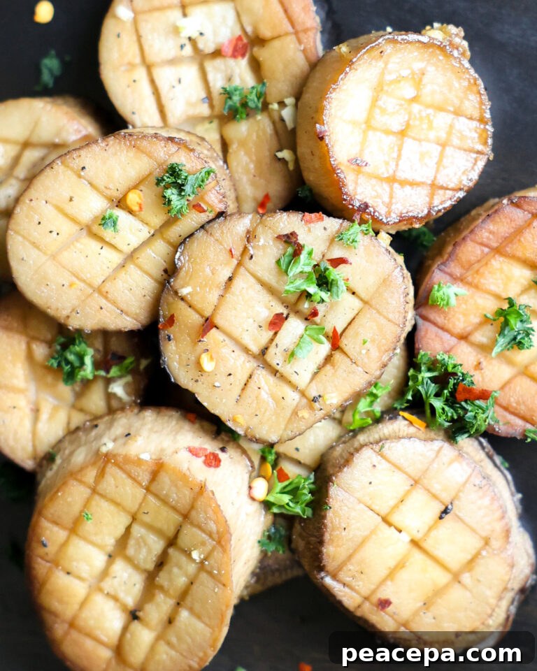 king oyster mushroom vegan scallops on a plate