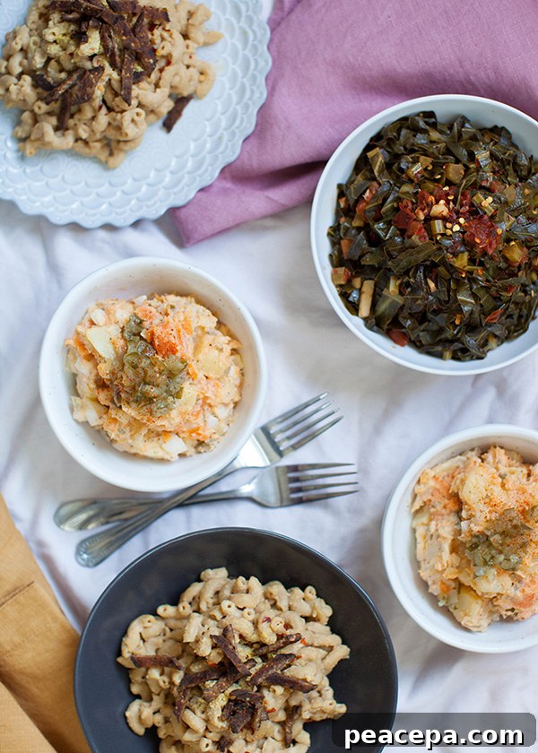 Sweet Potato Salad Vegan Soul Food Spread | sweetpotatosoul.com