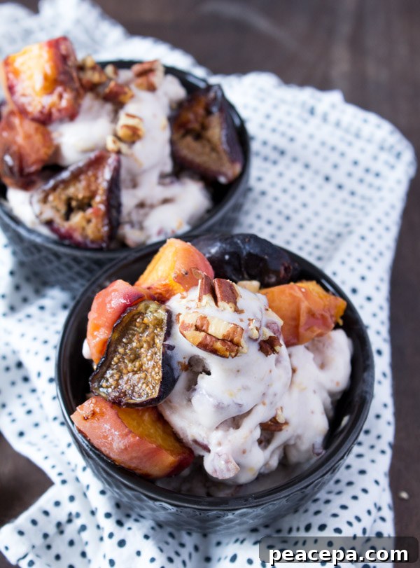 Peach Fig Ice Cream Vegan -- www.sweetpotatosoul.com
