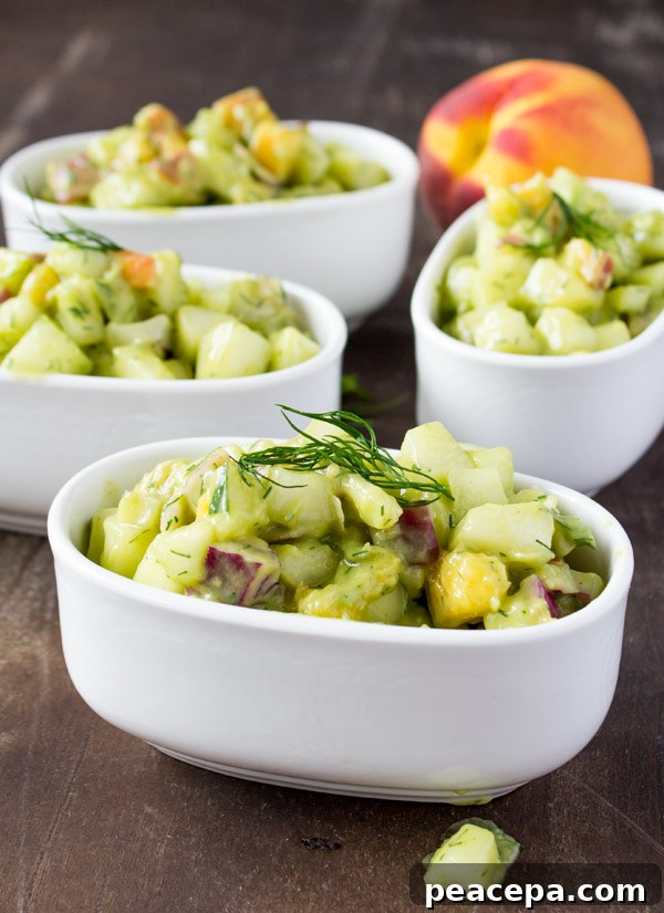 Refreshing Cucumber Avocado & Peach Salad