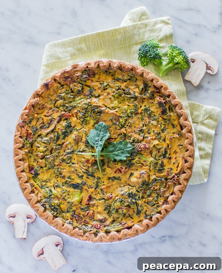 Vegan Broccoli & Kale Tofu Quiche