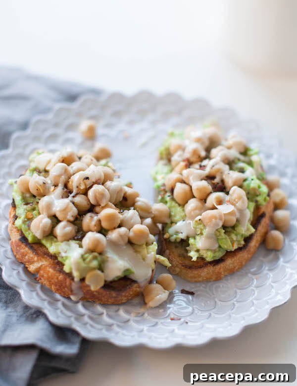 High Protein Vegan Chickpea Avocado Toast | @sweetpotatosoul