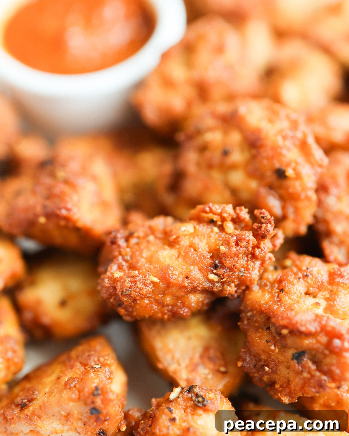 close up vegan chicken nuggets
