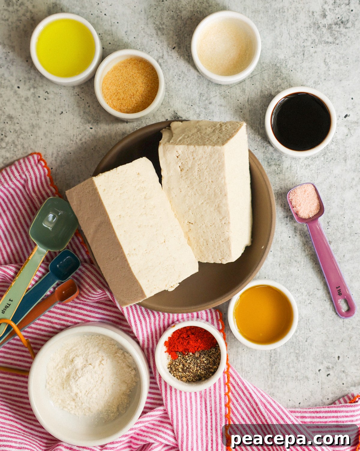 overhead of vegan chicken nuggets ingredients