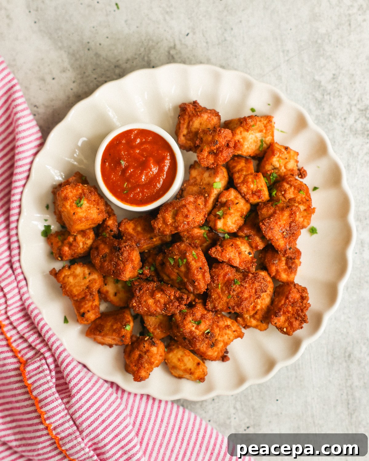 overhead vegan chicken nuggets