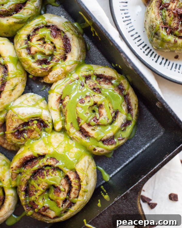 Chocolate Matcha Sticky Buns | @sweetpotatosoul