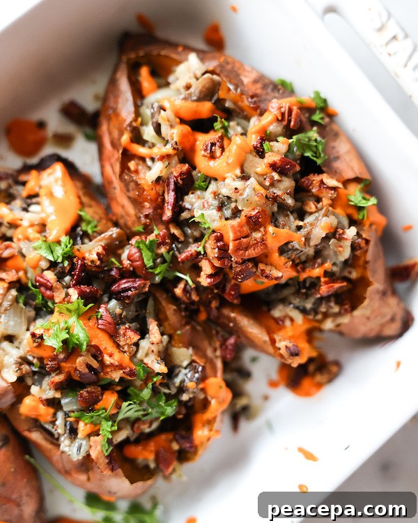 Wild Rice Stuffed Sweet Potatoes