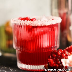pomegranate margarita in glass