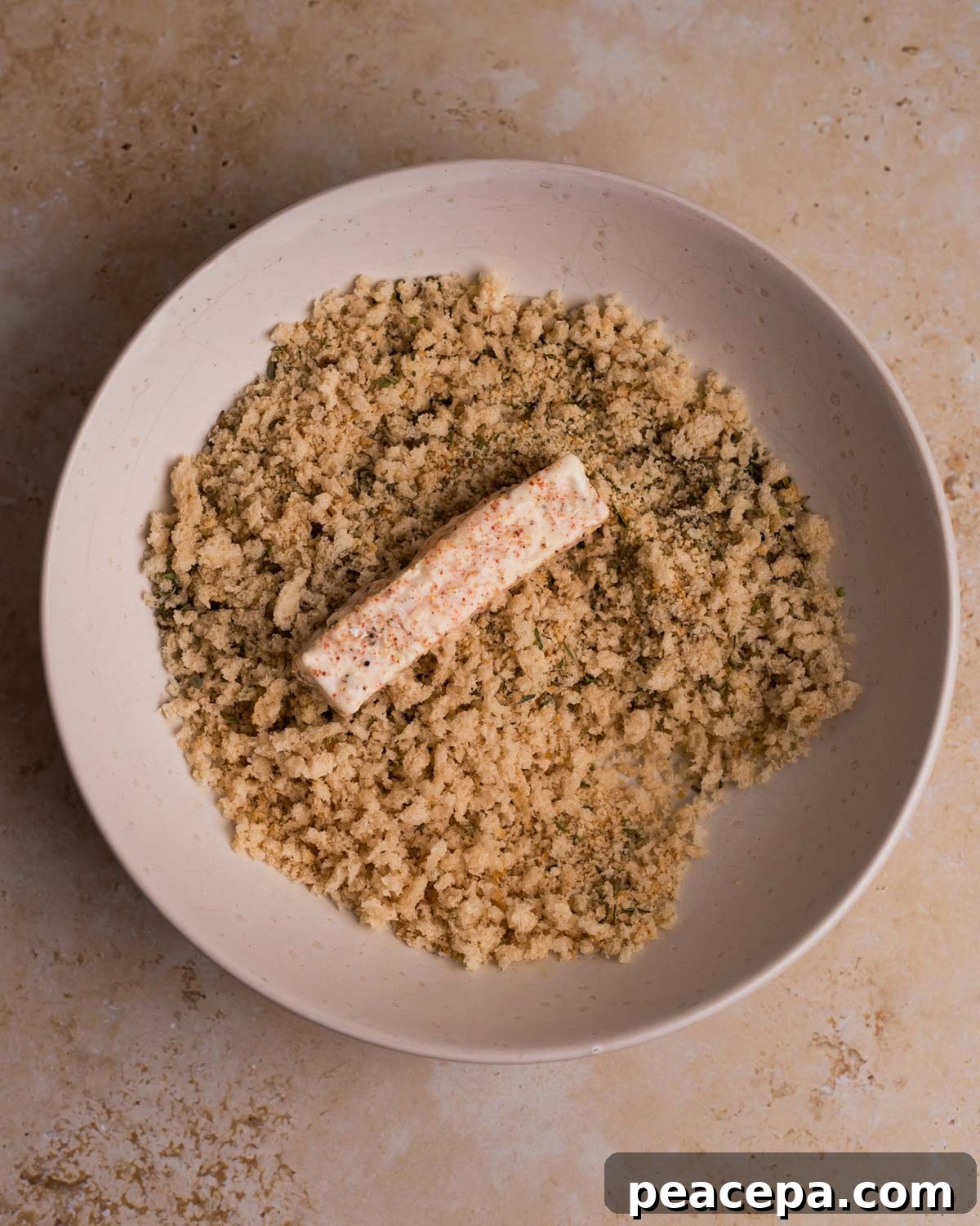 coating tofu in panko dredge