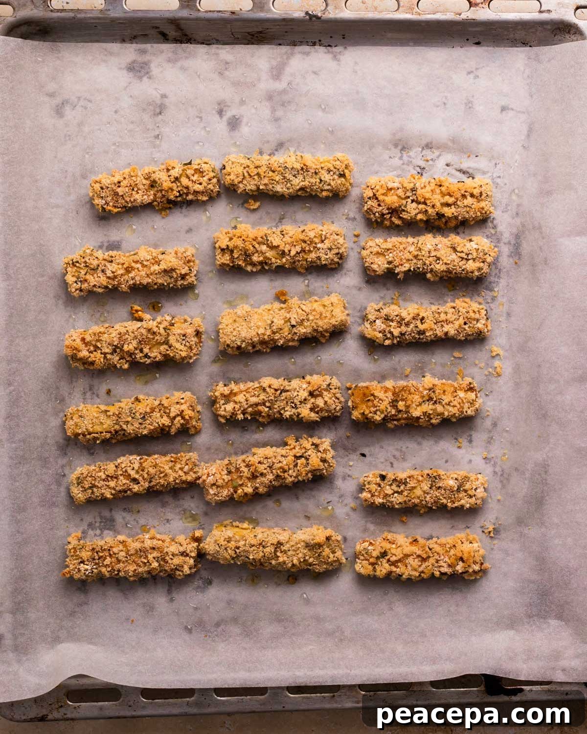overhead of baked tofu wings