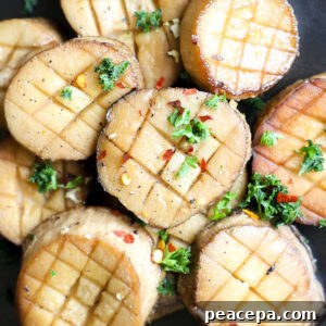 king oyster mushroom vegan scallops on a plate