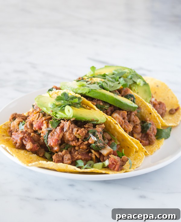 Lentil Chili Tacos Easy Vegan Recipes | www.sweetpotatosoul.com