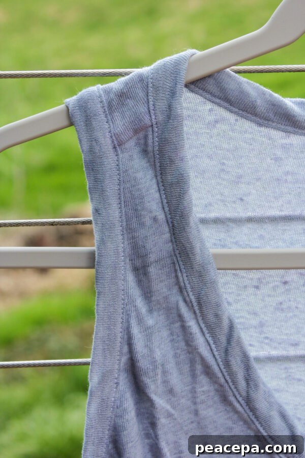 Shirt dyed with hibiscus.