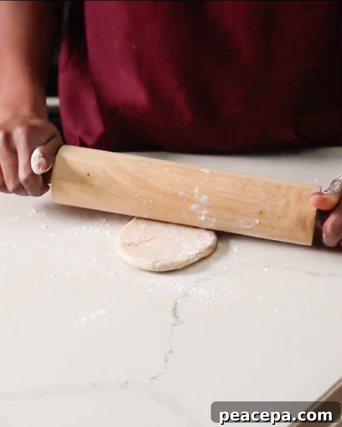 rolling naan dough flat