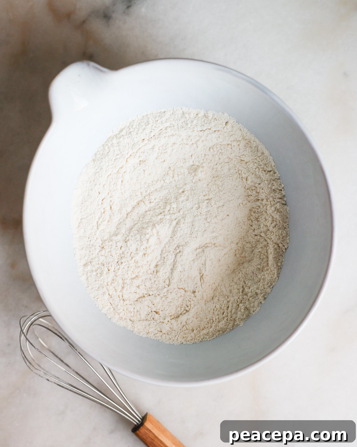overhead mixed dry ingredients
