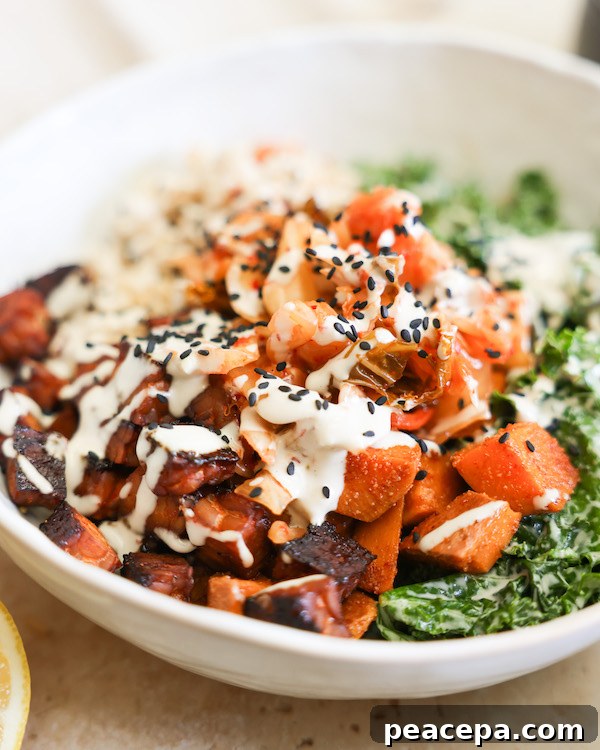 close up on vegan buddha bowl