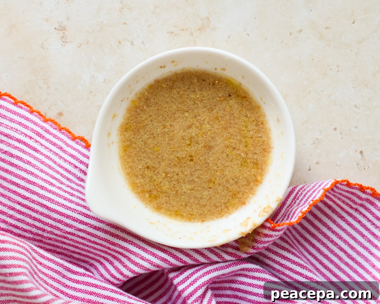 Flax seed meal mixed with water.
