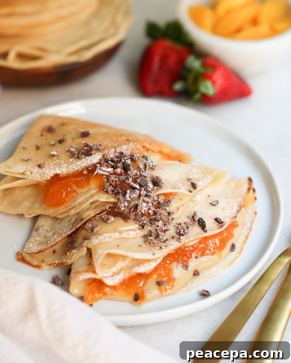 Vegan crepes with tahini maple cream
