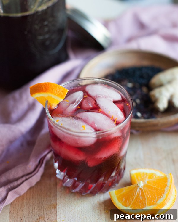 Hibiscus elderberry ginger tea