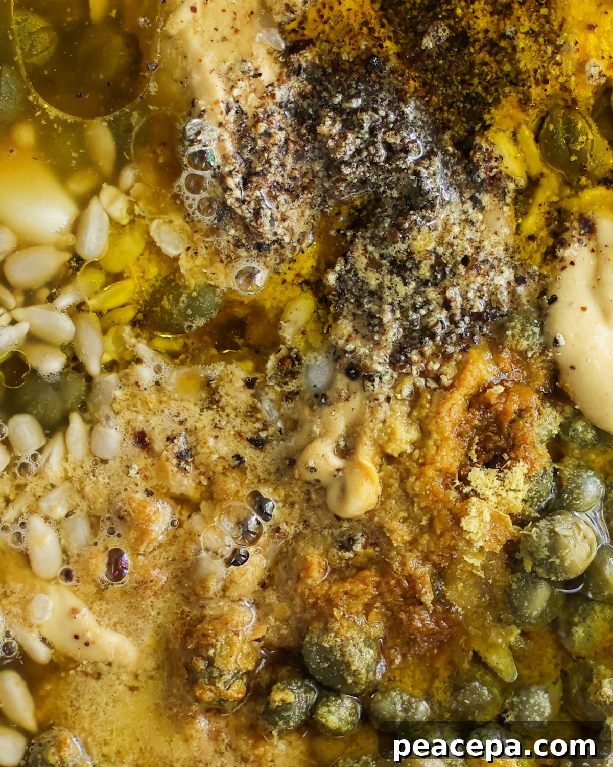 closeup of caesar dressing ingredients