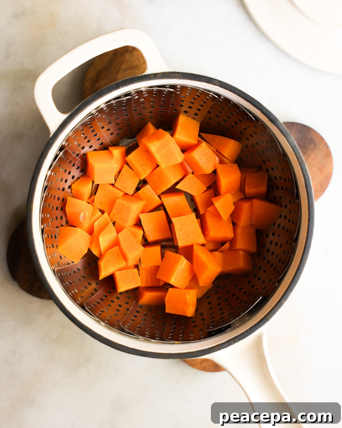 steamed sweet potatoes
