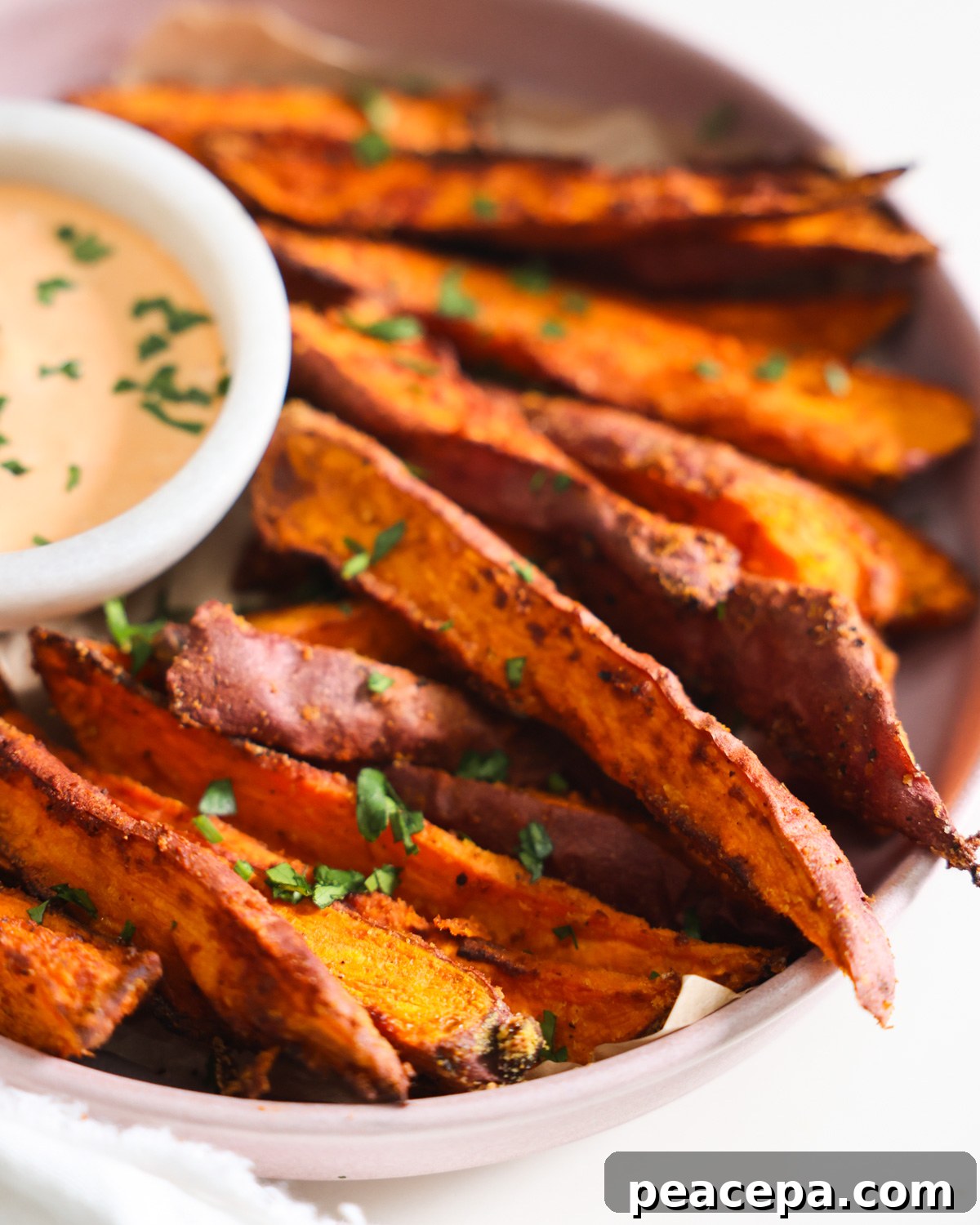 sweet potato wedges on plate