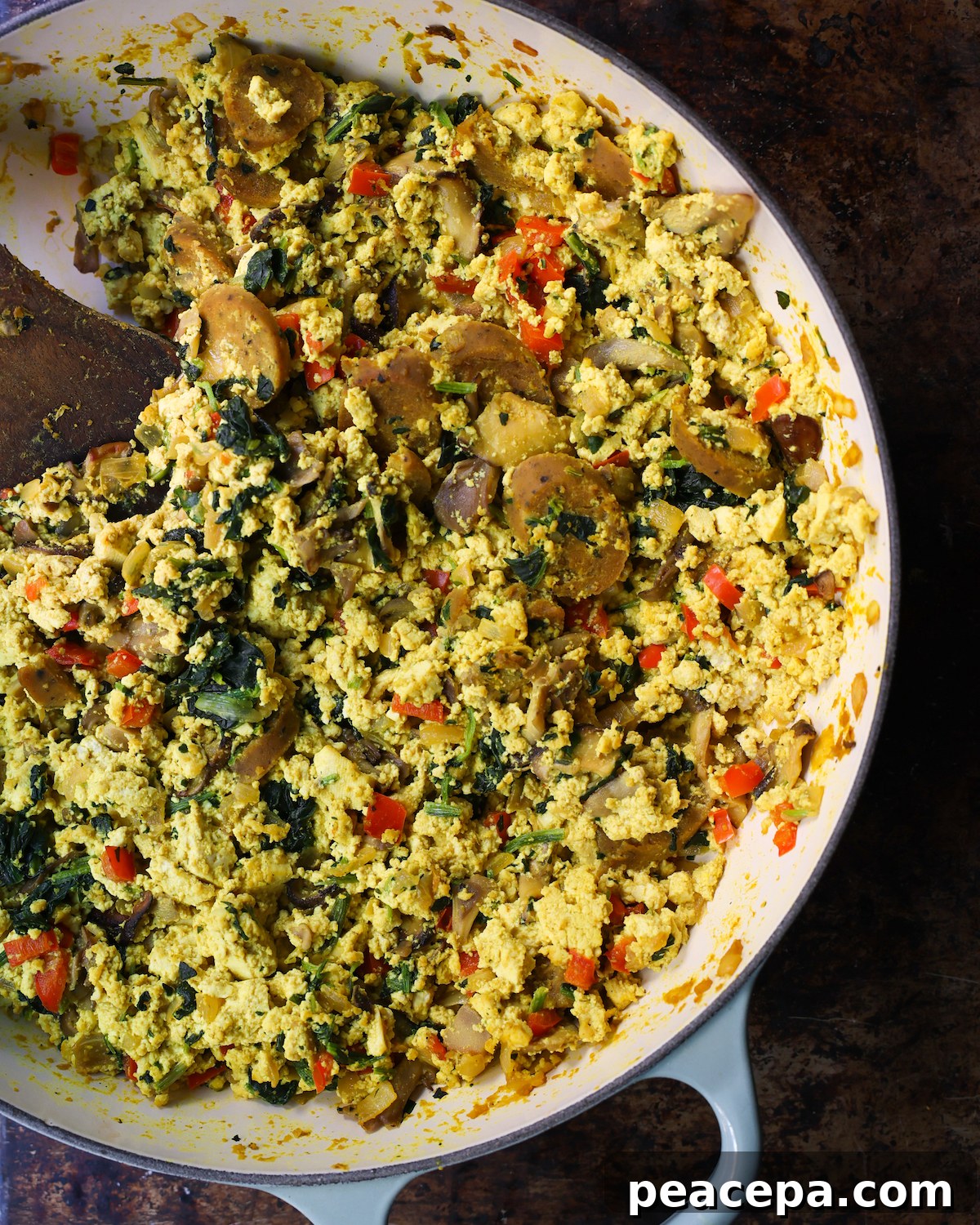 tofu scramble in a skillet