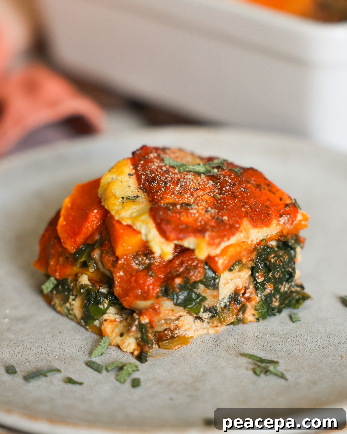 butternut squash lasagna on plate