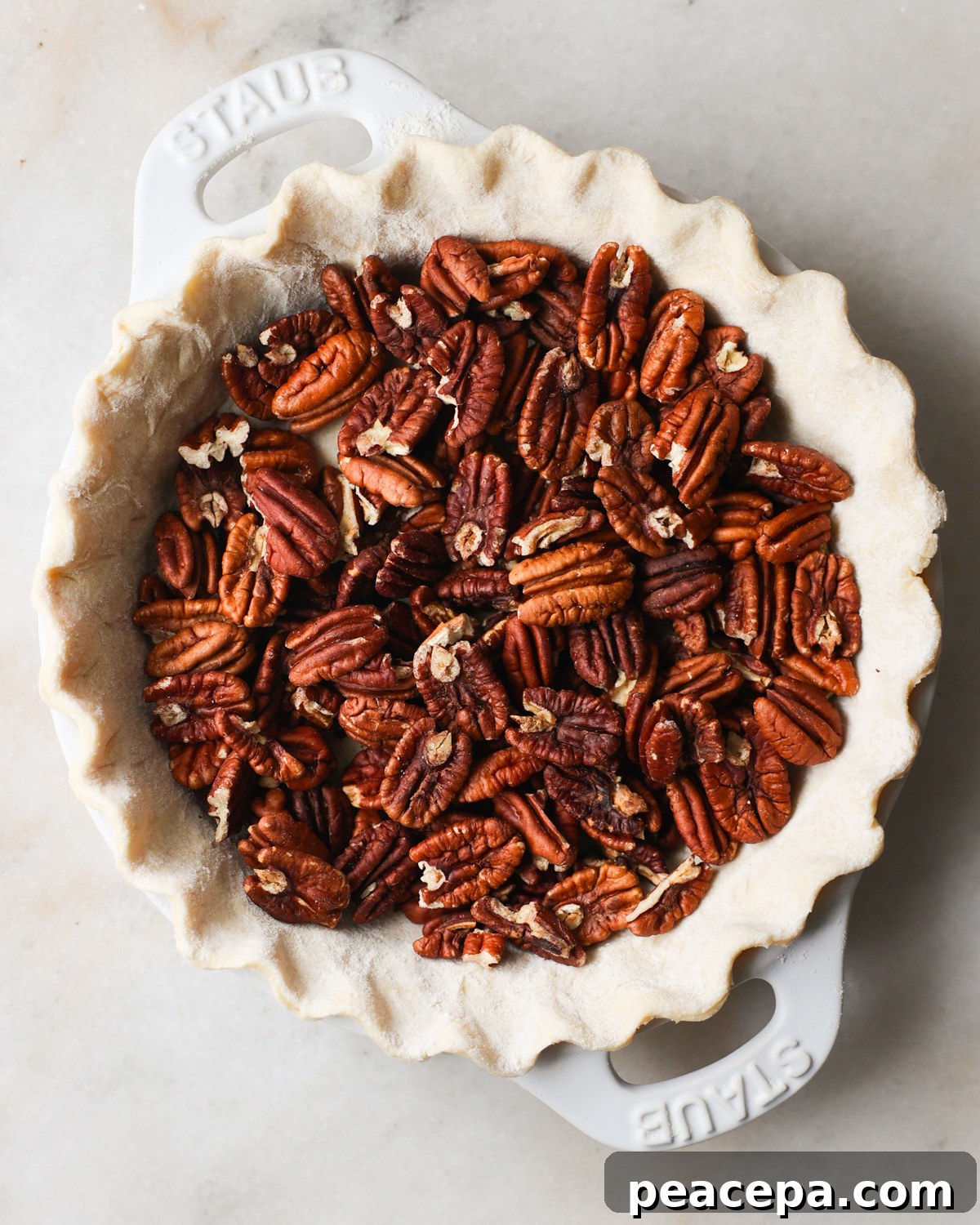 overhead pecans in crust