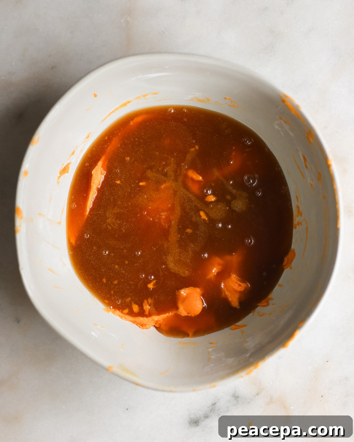 overhead sugar mixture with sweet potato
