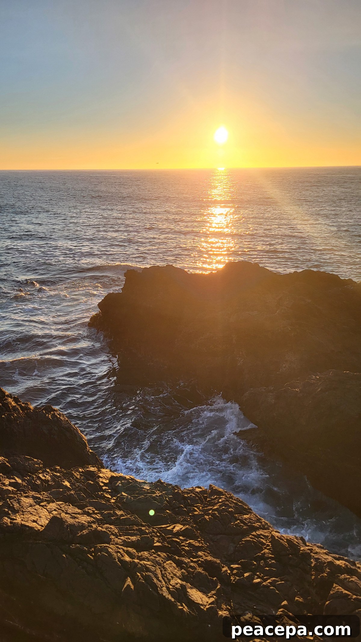 sunset in mendocino pacific ocean