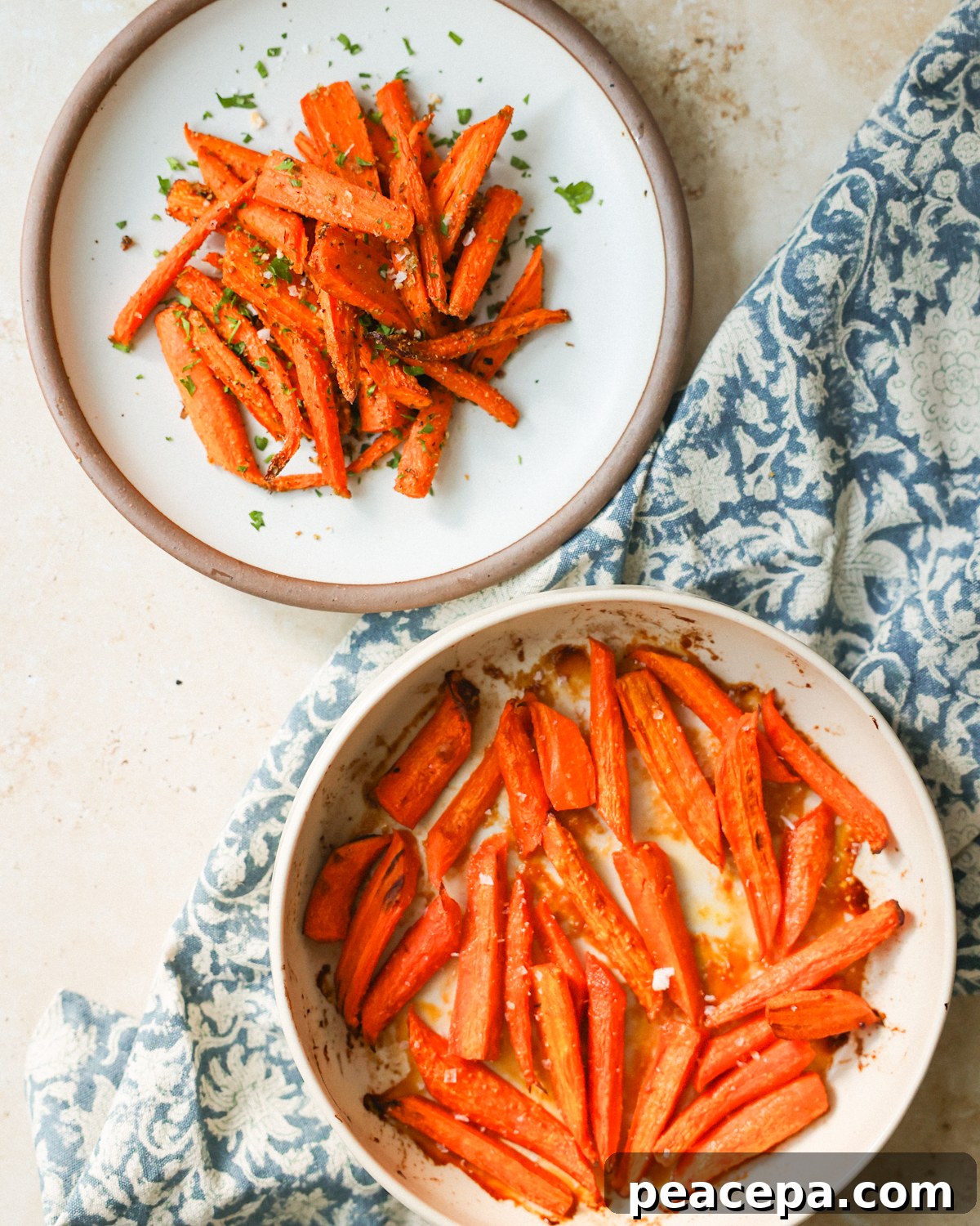 overhead sweet and savory carrots