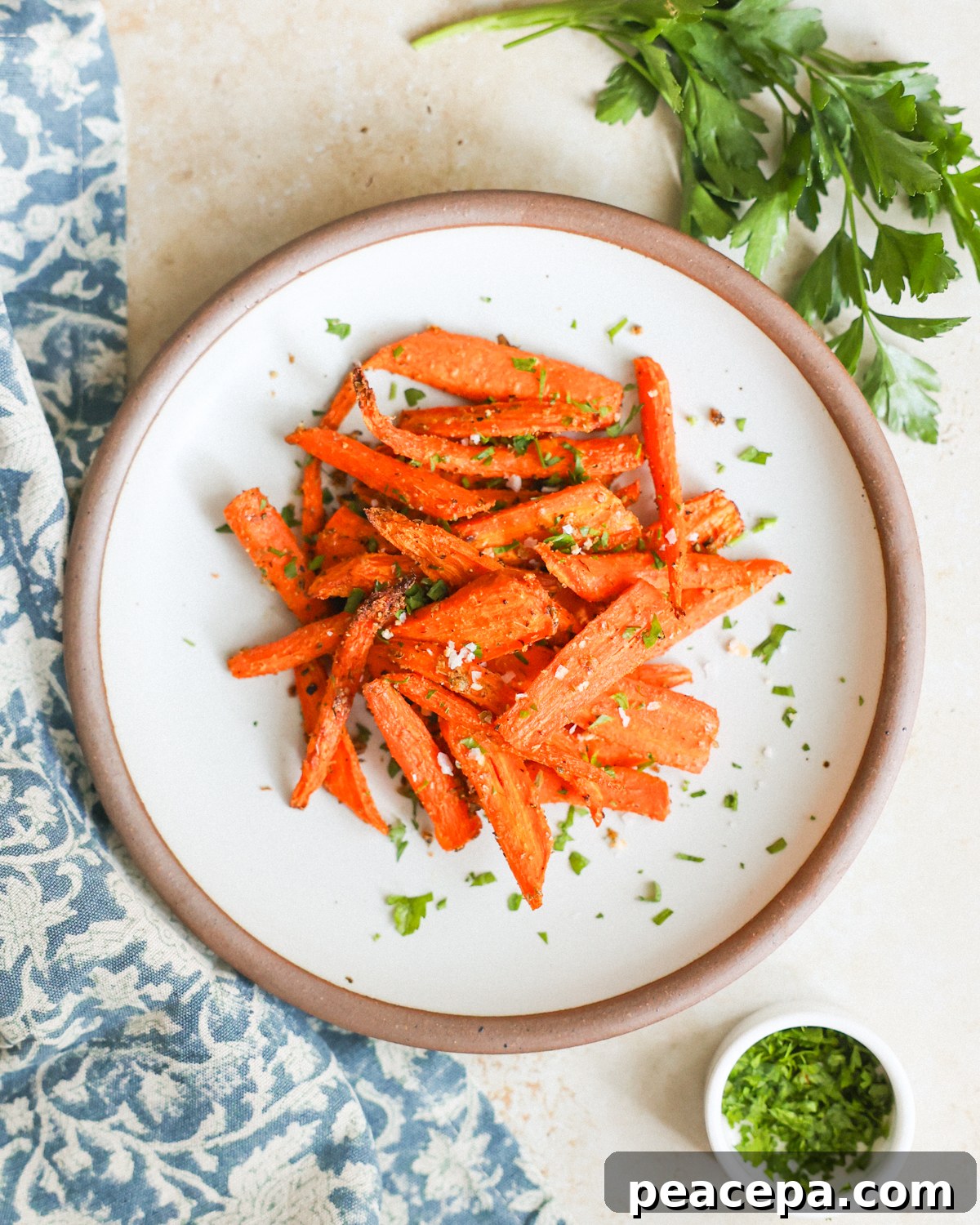 overhead savory carrots on plate