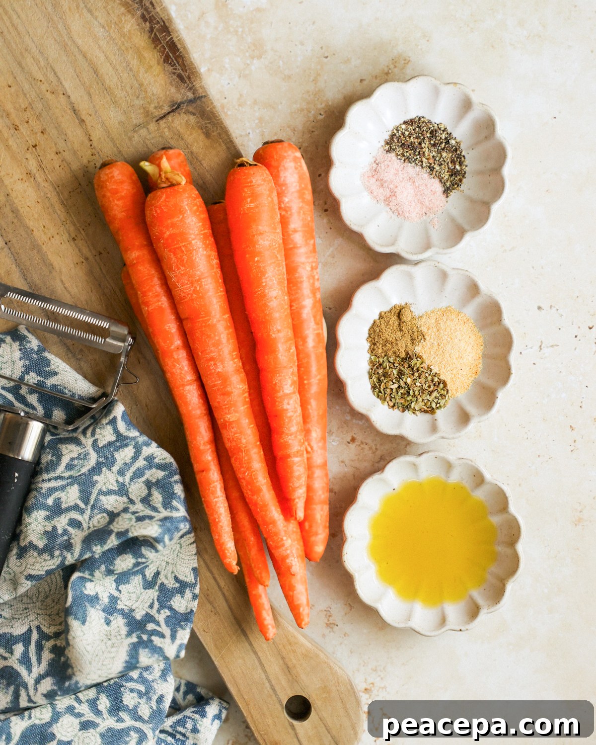savory air fryer carrots ingredients