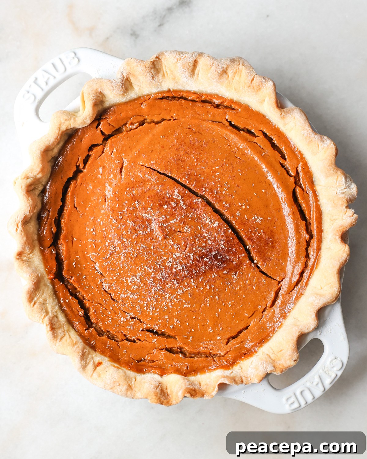 overhead of a vegan sweet potato pie