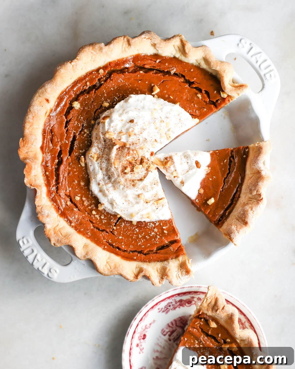 overhead of a vegan sweet potato pie