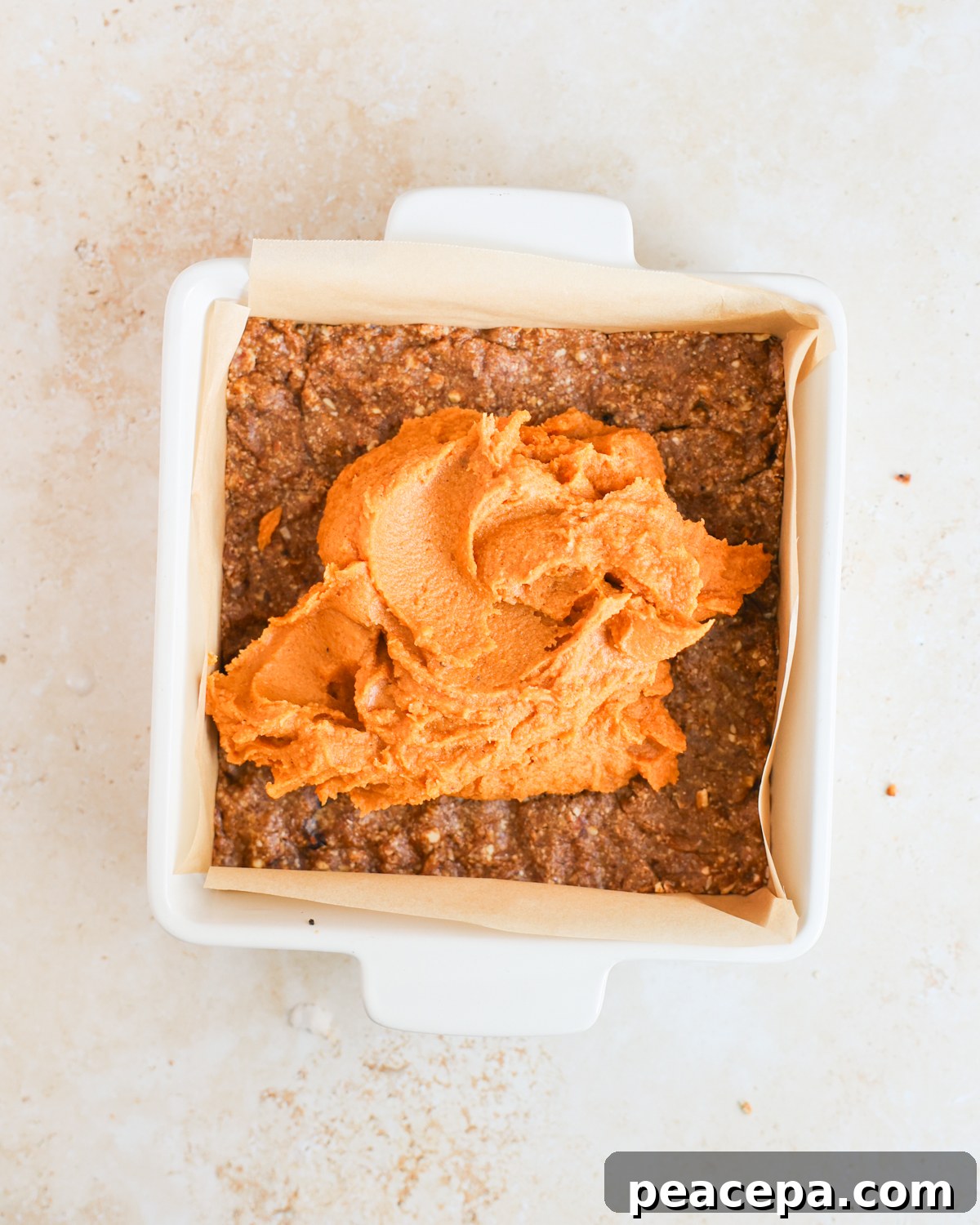 sweet potato filling in dish
