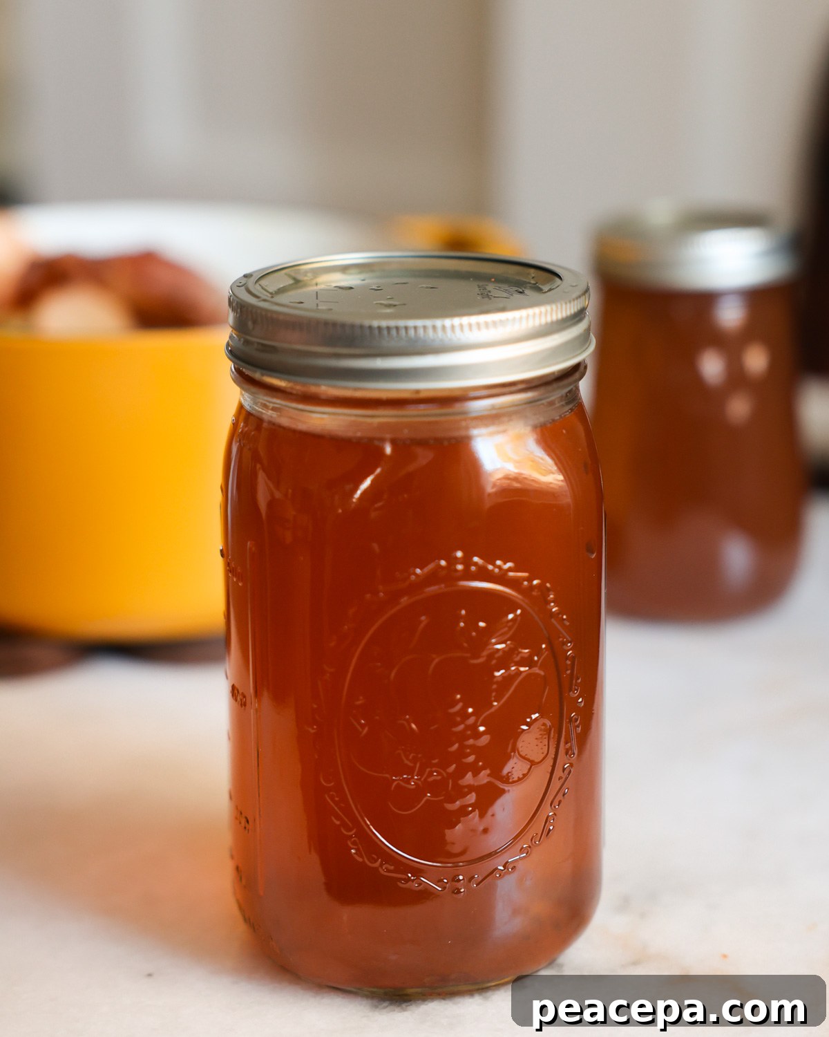 vegetable stock in jar